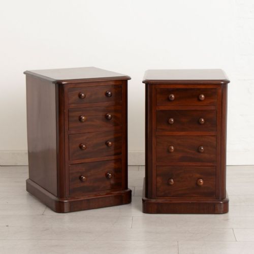 pair of victorian mahogany bedside chests - CATEGORY: ANTIQUE CUPBOARDS - DATED VICTORIAN