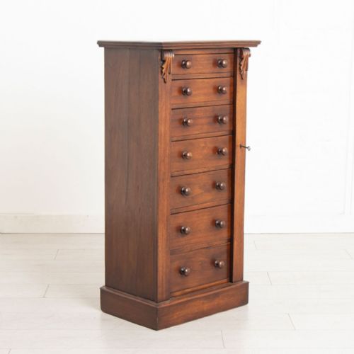 victorian mahogany wellington chest c1890 - CATEGORY: ANTIQUE CHEST OF DRAWERS - DATED 1890