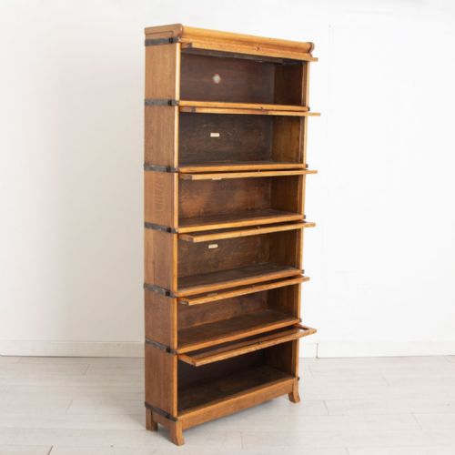 ANTIQUE GOLDEN OAK STACKING CABINET BY GLOBE WERNICKE C1920 - ADDITIONAL PHOTO 1
