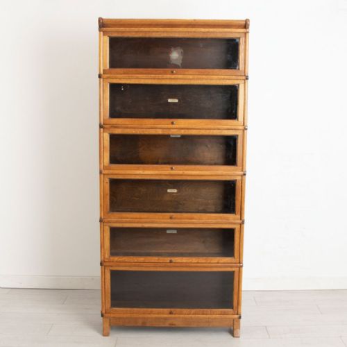 ANTIQUE GOLDEN OAK STACKING CABINET BY GLOBE WERNICKE C1920 - ADDITIONAL PHOTO 2