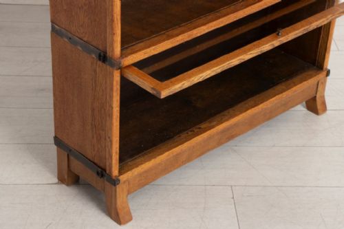 ANTIQUE GOLDEN OAK STACKING CABINET BY GLOBE WERNICKE C1920 - ADDITIONAL PHOTO 3