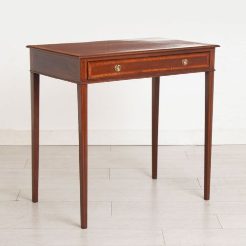georgian mahogany side table with satinwood crossbanding boxwood inlay c1800 - CATEGORY: ANTIQUE TABLES - DATED GEORGIAN