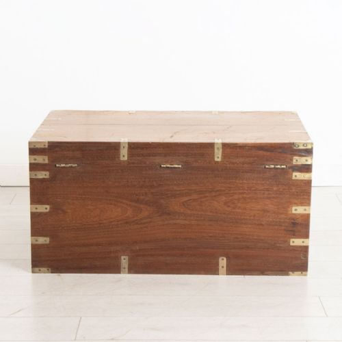 19th century teak travelling trunk - CATEGORY: ANTIQUE CHESTS - DATED 19TH CENTURY