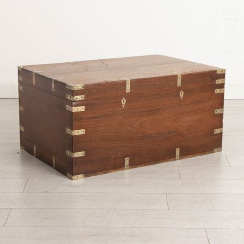 19TH CENTURY TEAK TRAVELLING TRUNK - ADDITIONAL PHOTO 1