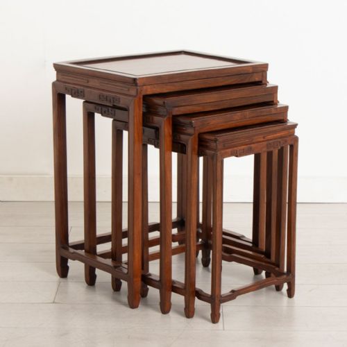 antique oriental nest of four tables - CATEGORY: ANTIQUE TABLES - DATED 1920