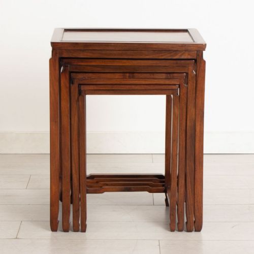 ANTIQUE ORIENTAL NEST OF FOUR TABLES - ADDITIONAL PHOTO 1