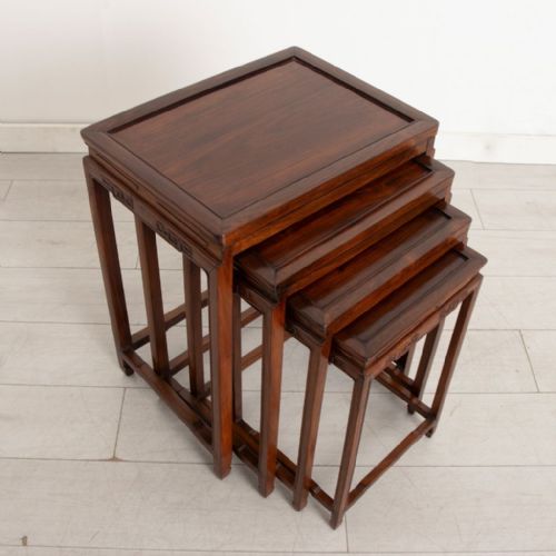 ANTIQUE ORIENTAL NEST OF FOUR TABLES - ADDITIONAL PHOTO 2