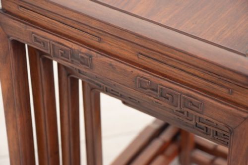 ANTIQUE ORIENTAL NEST OF FOUR TABLES - ADDITIONAL PHOTO 3