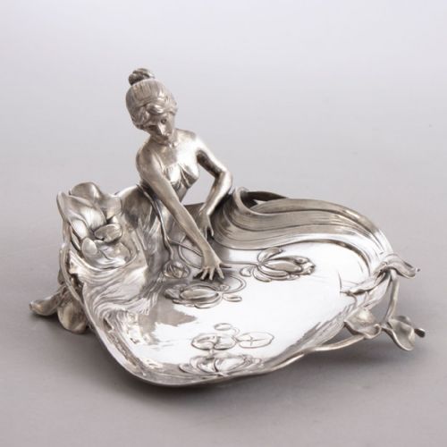 art nouveau model no229 card tray by wmf - CATEGORY: ANTIQUE METAL - DATED 1910