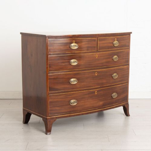 georgian mahogany bow front chest of drawers - CATEGORY: ANTIQUE CHEST OF DRAWERS - DATED GEORGIAN