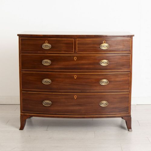 GEORGIAN MAHOGANY BOW FRONT CHEST OF DRAWERS - ADDITIONAL PHOTO 1