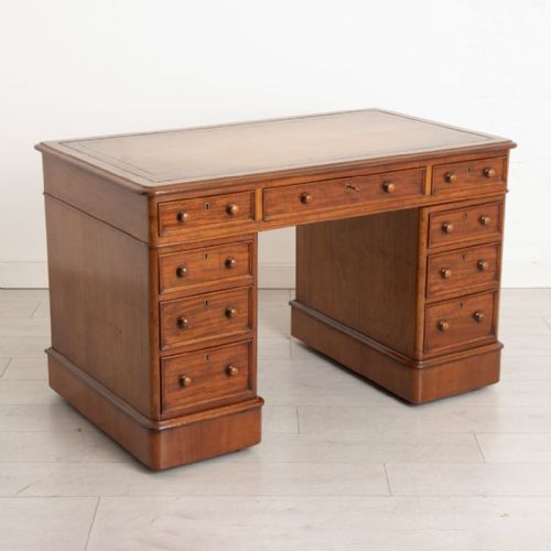 victorian mahogany pedestal desk by edwards roberts c1870 - CATEGORY: ANTIQUE DESKS - DATED VICTORIAN
