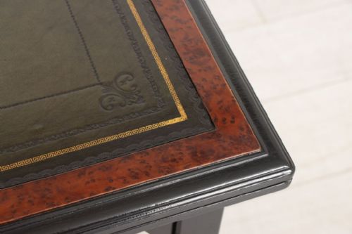 EBONISED MAHOGANY GAMES TABLE WITH AMBOYNA CROSSBANDED TOP BY LAMB OF MANCHESTER C1890 - ADDITIONAL PHOTO 2