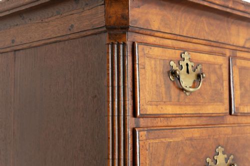 GEORGE II WALNUT OAK CHEST ON CHEST - ADDITIONAL PHOTO 1