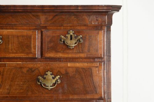GEORGE II WALNUT OAK CHEST ON CHEST - ADDITIONAL PHOTO 2