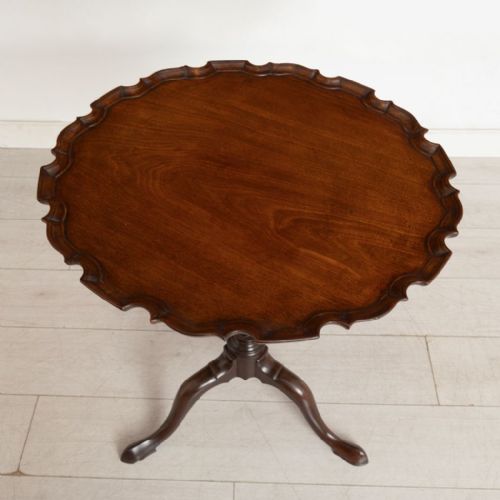 GEORGIAN PIE CRUST EDGE TABLE WITH BIRDCAGE MECHANISM - ADDITIONAL PHOTO 1