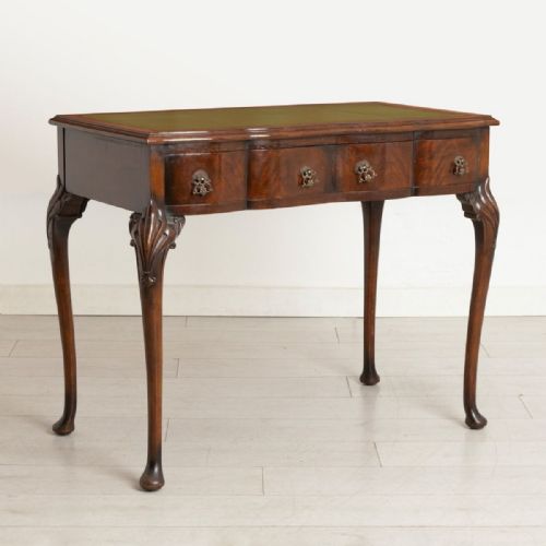 EDWARDIAN MAHOGANY SERPENTINE FRONT DESK - ADDITIONAL PHOTO 1