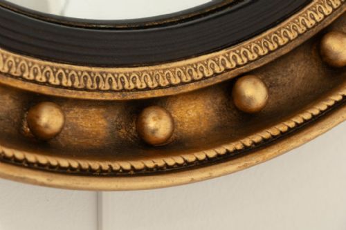 ANTIQUE BUTLER'S MIRROR WITH CONVEX GLASS C1900 - ADDITIONAL PHOTO 2