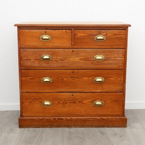antique pitch pine chest of drawers - CATEGORY: ANTIQUE CHEST OF DRAWERS - DATED 1910