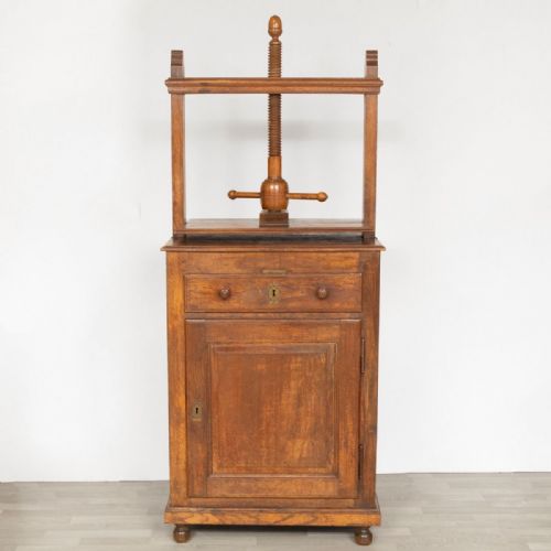 FRENCH 19TH CENTURY BOOK FLOWER PRESS IN OAK