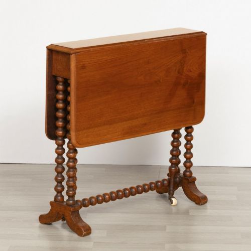 VICTORIAN WALNUT BOBBIN GATE LEG SIDE TABLE - ADDITIONAL PHOTO 2