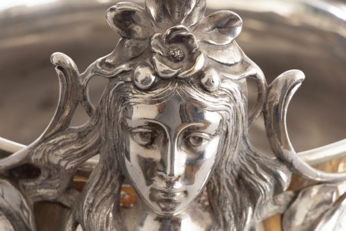 ART NOUVEAU CHAMPAGNE BUCKET WITH TENDRILS FLOWER HEADS BY WMF - ADDITIONAL PHOTO 4