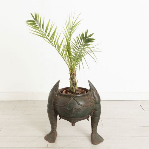 PAIR OF ANTIQUE CAST IRON PLANTERS IN THE FORM OF SHRIMP C1900 - ADDITIONAL PHOTO 1