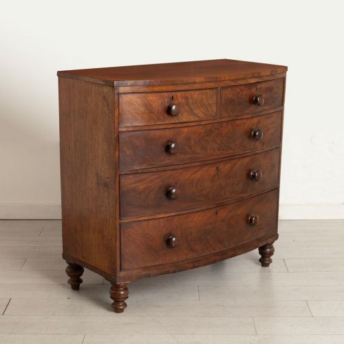 VICTORIAN BOW FRONT CHEST OF DRAWERS - ADDITIONAL PHOTO 1