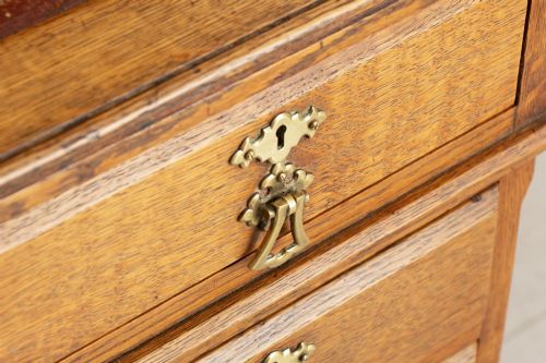 ARTS CRAFTS OAK PEDESTAL DESK C1900 - ADDITIONAL PHOTO 4