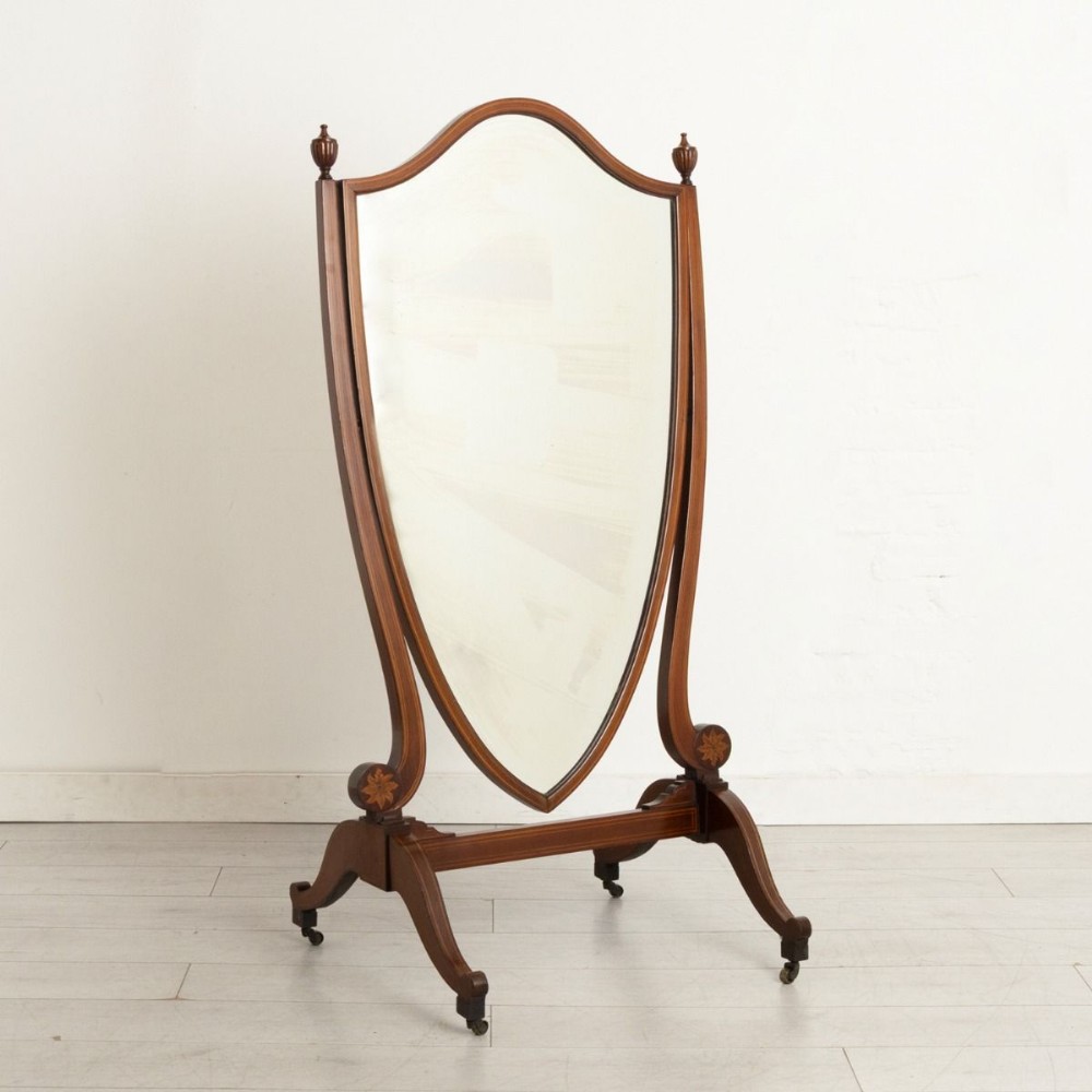 Edwardian Mahogany Cheval Mirror c.1900
