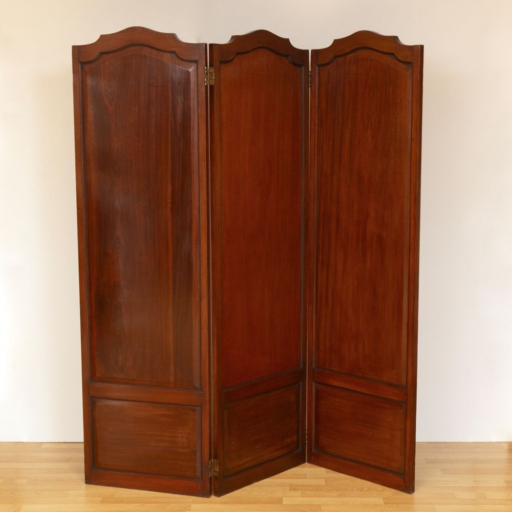 Edwardian Mahogany Three Fold Screen View II