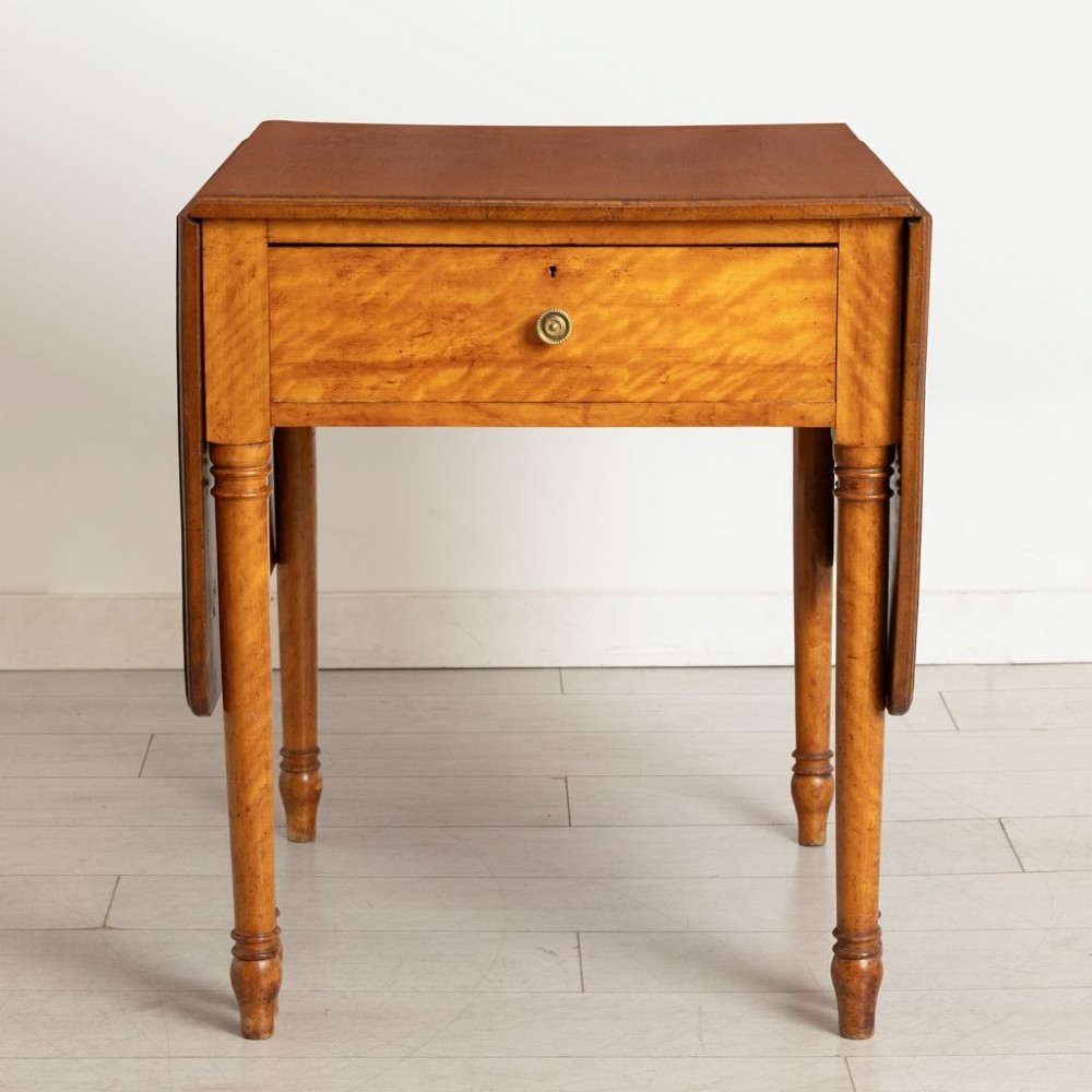 Antique Drop Leaf Dining Table in Satin Birch c.1860 View III