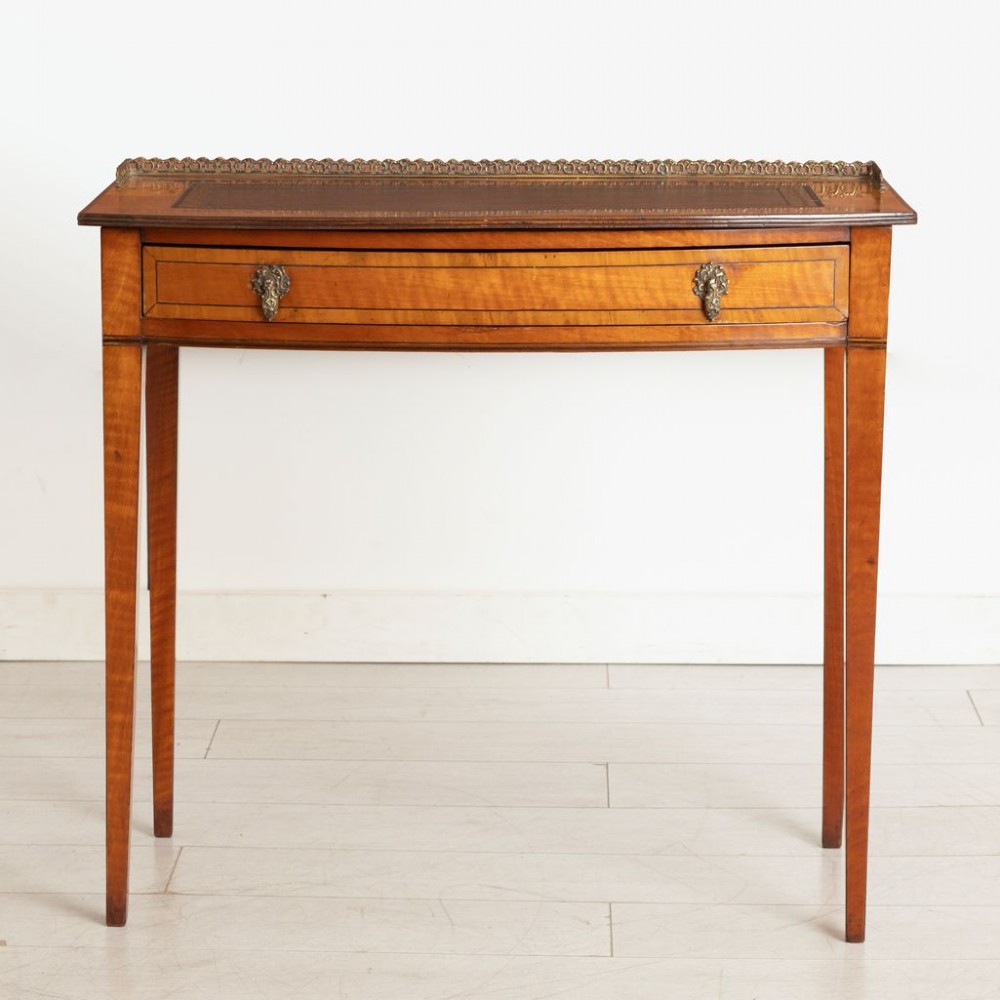 Edwardian Satinwood Bow Front Desk View II