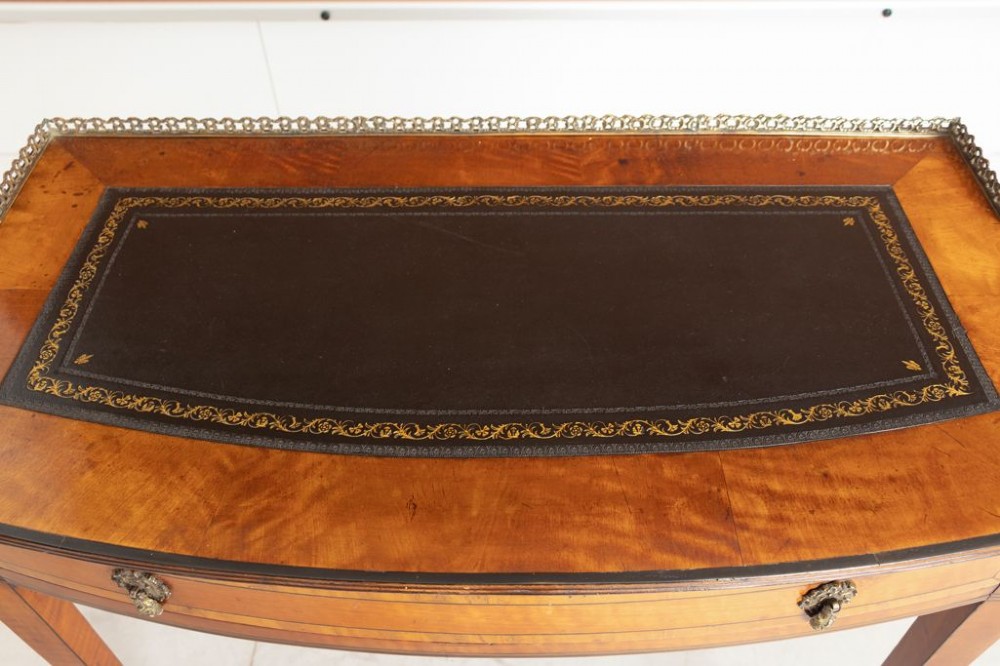 Edwardian Satinwood Bow Front Desk View III