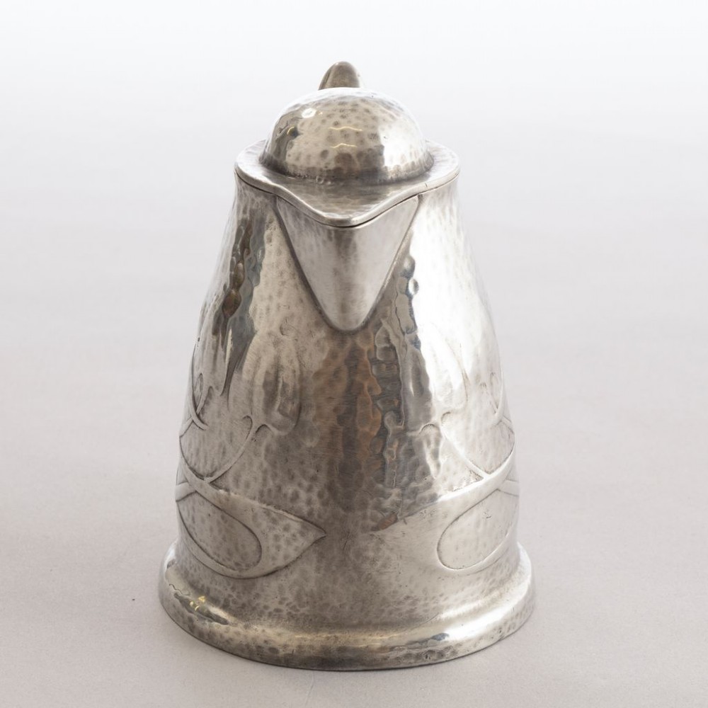 Pewter Art Nouveau Jug with Original Rattan Handle by Archibald Knox for Liberty & Co c.1903 View II