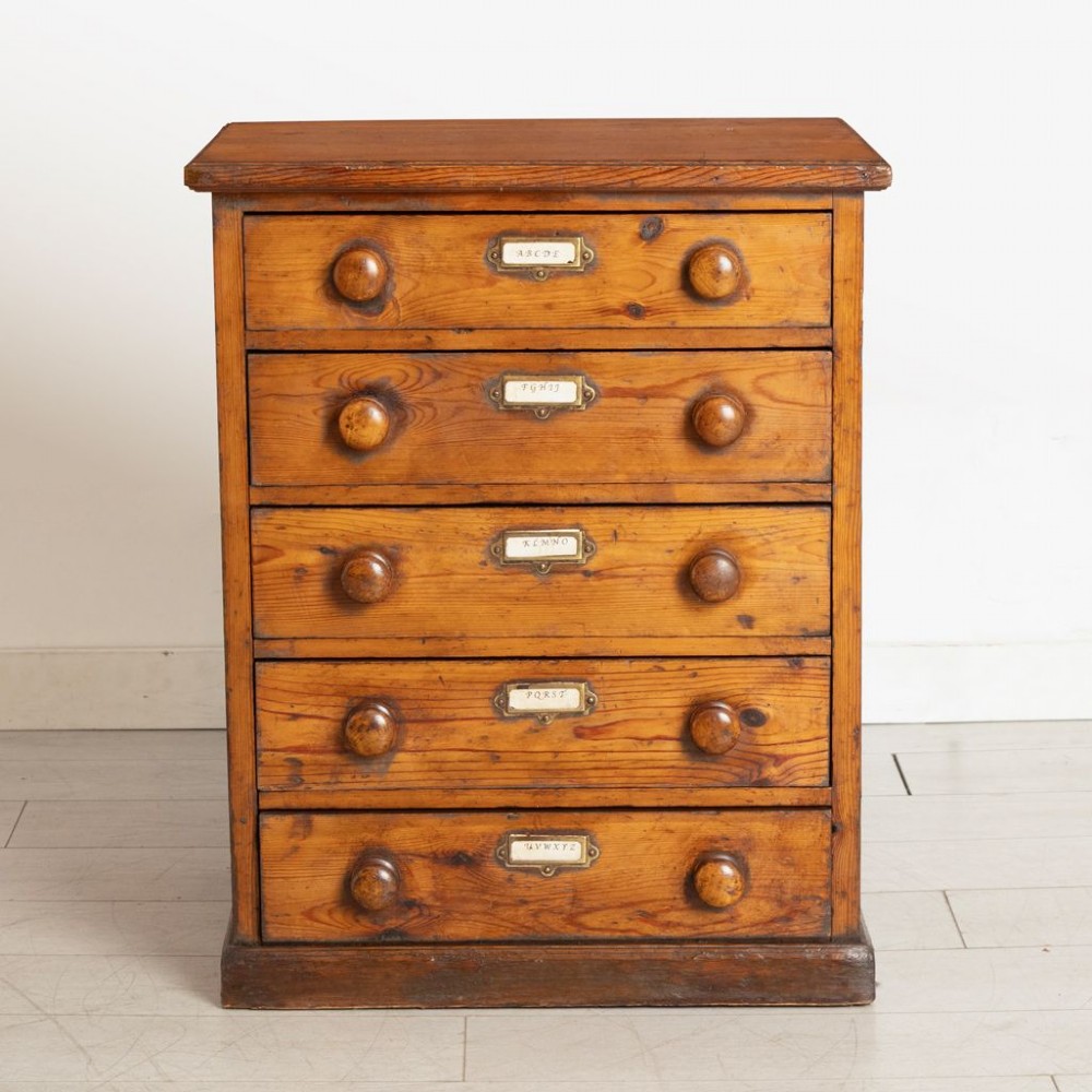 Small Victorian Filing Cabinet in Pine