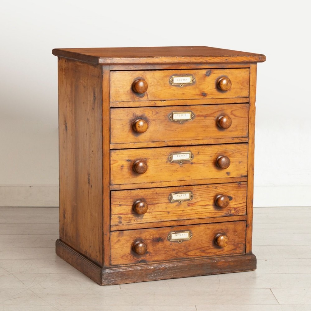 Small Victorian Filing Cabinet in Pine View II