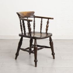 OAK ELM SMOKERS BOW CAPTAINS CHAIR C1880