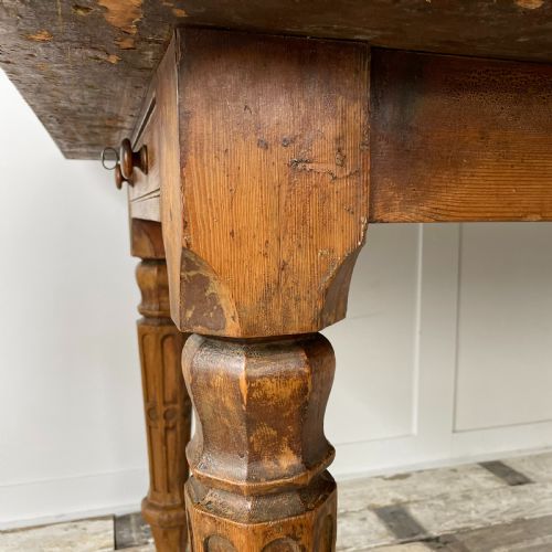 19TH C PINE GOTHIC REVIVAL LIBRARY TABLE - ADDITIONAL PHOTO 2