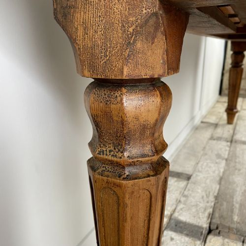 19TH C PINE GOTHIC REVIVAL LIBRARY TABLE - ADDITIONAL PHOTO 5