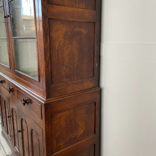19TH C WELSH OAK GLAZED KITCHEN CUPBOARD - ADDITIONAL PHOTO 4