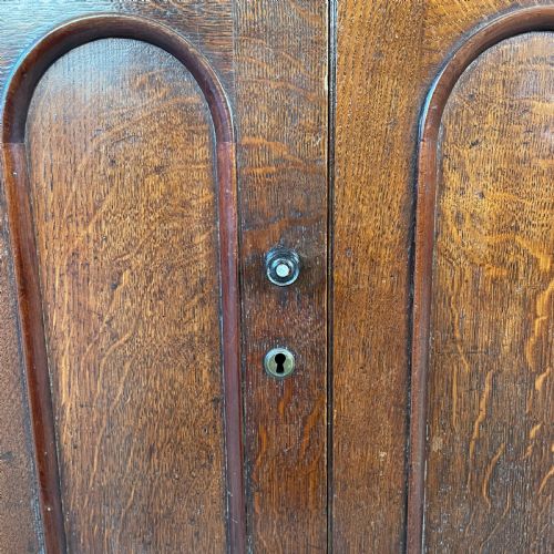 19TH C WELSH OAK GLAZED KITCHEN CUPBOARD - ADDITIONAL PHOTO 7