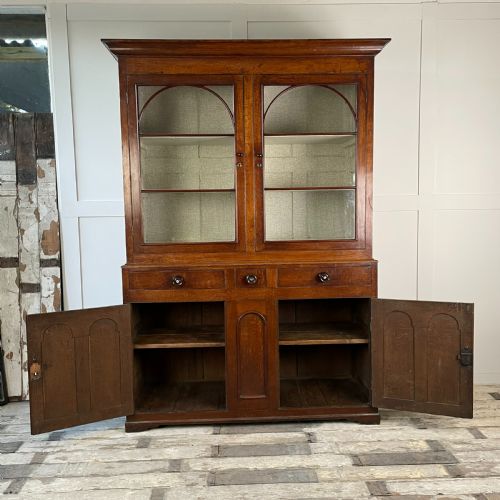19TH C WELSH OAK GLAZED KITCHEN CUPBOARD - ADDITIONAL PHOTO 11