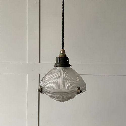 early 20th c holophane pendant light - CATEGORY: ANTIQUE LIGHTING - DATED 1920