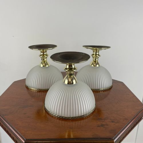 VICTORIAN FLUTED GLASS CEILING LIGHTS - ADDITIONAL PHOTO 1