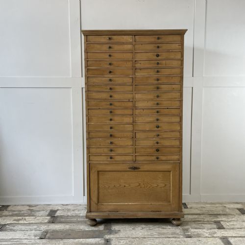 early 20th c pine bank of drawers - CATEGORY: ANTIQUE CABINETS - DATED 1920