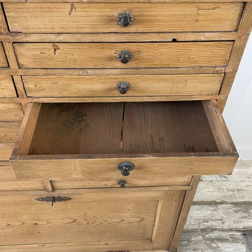 EARLY 20TH C PINE BANK OF DRAWERS - ADDITIONAL PHOTO 5