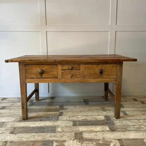 EARLY 19TH C PINE KITCHEN PREP TABLE - ADDITIONAL PHOTO 1