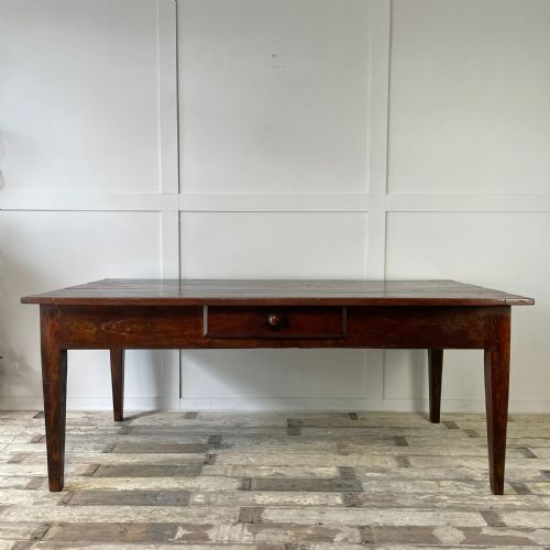 EARLY 19TH C FRENCH OAK ELM KITCHEN TABLE - ADDITIONAL PHOTO 1