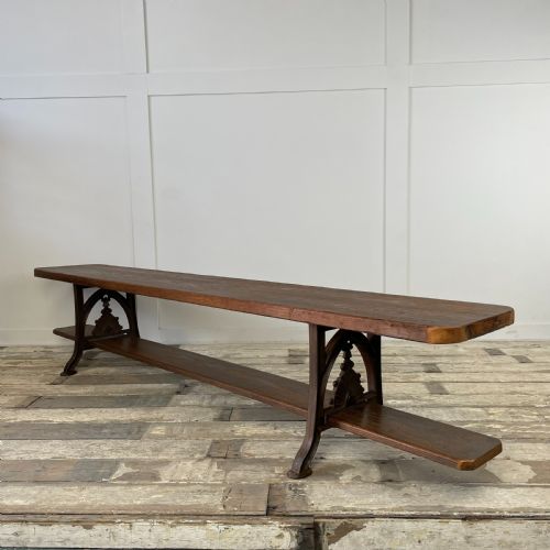 VICTORIAN PITCH PINE BENCH - ADDITIONAL PHOTO 4